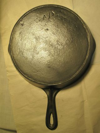 Antique Wapak Cast Iron Skillet Frying Pan Cleaned 8 Nickel Plated Heat Ring
