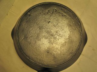 Antique WAPAK Cast Iron SKILLET Frying Pan CLEANED 8 NICKEL PLATED Heat Ring 2