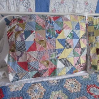 So Fun & Folky Handmade Feedsack Vintage Quilt Pillow Case 21x17