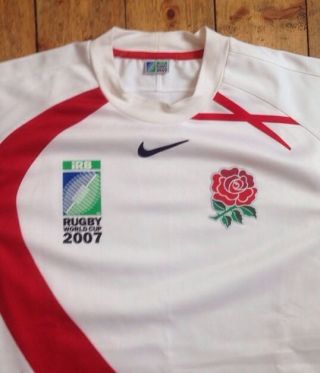 ENGLAND RFU NIKE IRB RUGBY WORLD CUP 2007 Vintage Rugby Union Jersey / Shirt - M 3