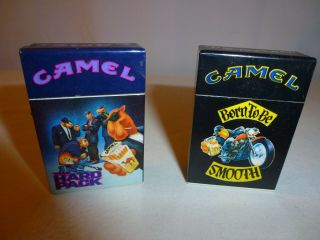 Camel Cigarette Pack Lighters,  Set Of 2,  Born To Be Smooth & The Hard Pack