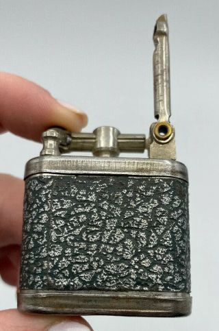 Lift Arm Textured Rare Pocket Cigarette Lighter Collectible Vintage Antique