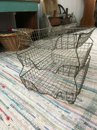 Vintage Wire - Metal Letter Desk 3 Tier Trays Baskets Midcentury Rel Deal