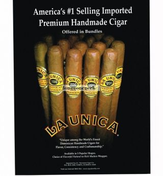 1997 La Unica Cigars Vtg Print Ad