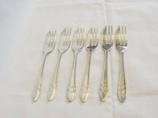 Vintage Set Of 6 M.  S.  Ltd Silver Plate Sheffield England Loxley Pastry Forks