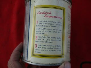 Vintage Derby’s PETER PAN PEANUT BUTTER Litho Tin Can (1496) 3