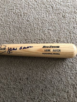 Hank Aaron Autographed Adirondack Big Stick Professional Bat