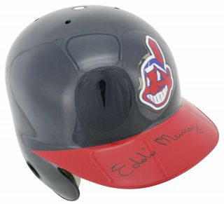 Eddie Murray Signed Authentic Cleveland Indians Full Size Batting Helmet Beckett 3