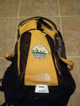 Vintage North Face Backpack 2014 Nicaragua Yellow/black