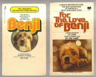 Benji & For The Love Of Benji.  1970’s.  2 Paperback Books.  Joe Camp.