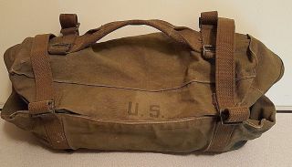 Vintage Wwii Ww2 Us Army Combat Field Cargo Pack M - 1945 Pouch Bag