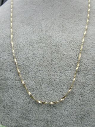 Vintage Estate Marked 14k Gold Twisted Chain Necklace 16 " Italy Clasp Marked 585