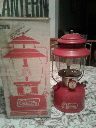 Vintage Red Coleman Lantern 200a Sunshine Of The Night 12 - 1968 With Box
