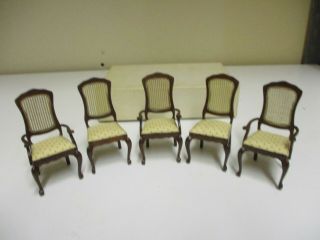 Vintage 5 Wooden Dollhouse Furniture Upholstered Chairs Fantastic Merchandise?