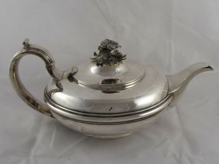 Antique William Iv Solid Sterling Silver Teapot 1835 Joseph & John Angell 568g