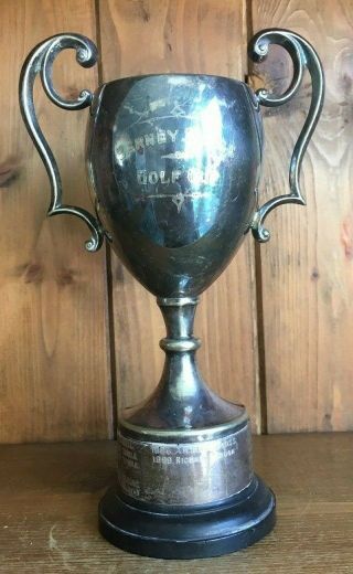 1954 Large/medium Vintage Silver Plate Golf Trophy,  Loving Cup,  Trophies