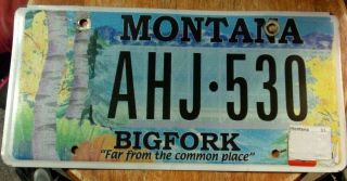 Explore Montana Bigfork License Plate Ahj 530