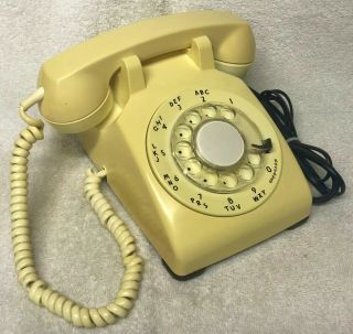 Vintage 1950s Western Electric C/d 500 12 - 59 Butter Yellow Rotary Desktop Phone