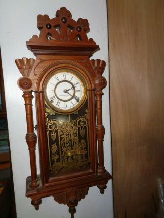 Antique - Walnut - F.  Kroeber Regulator 36 Wall Clock - Ca.  1880 - To Restore - K44b