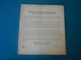 The Mission Of Oneida Animal Traps By Animal Trap Company Of America