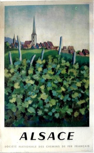 Vintage Poster Alsace France Wine Culture 1946