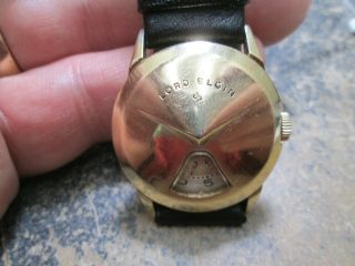 Vintage Lord Elgin Direct Readin Jump Hour Chevron Gold Filled Nonrunning Watch