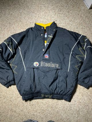 Vintage 90’s Pittsburgh Steelers Pro Line Starter Pullover Jacket Coat Xl