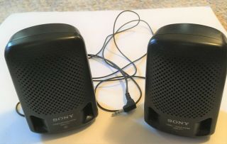 Vintage SONY SRS - P3 Stereo Speaker System/ Portable Walkman Discman Speakers 2