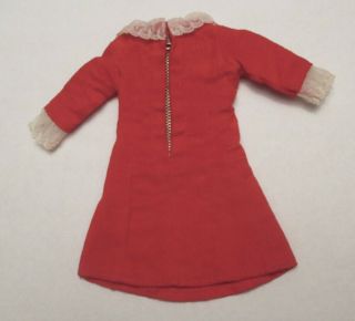 Japanese Exclusive Barbie Red Velvet Dress with White Ruffle Trim 2