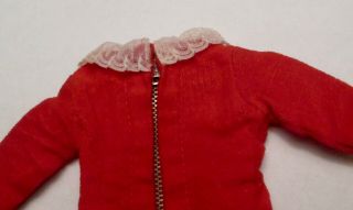 Japanese Exclusive Barbie Red Velvet Dress with White Ruffle Trim 3