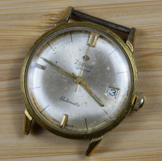 Vintage Zodiac Glorious Automatic Gold Plated Date Men 