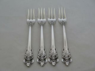 Set Of 4 Wallace Sterling Silver Grande Baroque Seafood Forks