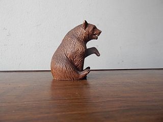 Antique 4 Inch Tall Hand Carved Wooden Black Forest Bear International