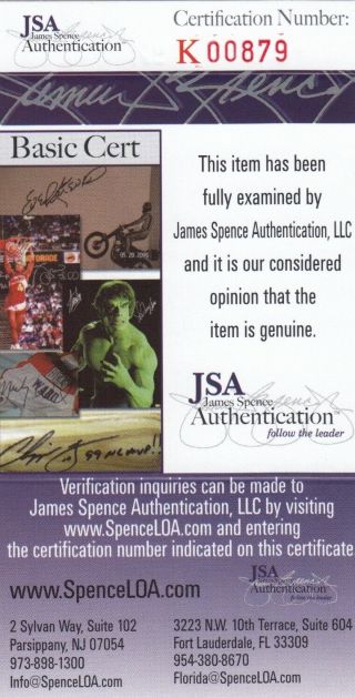 Ken Stabler 1 8x10 Signed W/JSA Certification Alabama Crimson Tide 2