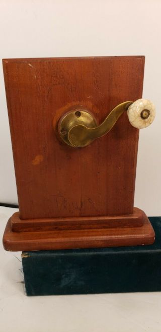 VINTAGE TAYLORS 1860 HAND CRANK DOOR BELL/SCHOOL ALARM BELL BRASS 3