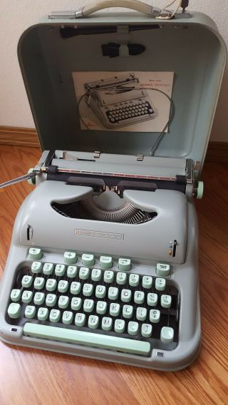 Complete Hermes 3000 Portable Typewriter 1960s Antique Vintage Colored