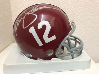 Ken Stabler Signed Alabama Crimson Tide Football Mini - Helmet Authentic Gdc 16919