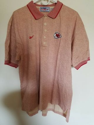 Vintage 90s Kansas City Chiefs Reebok Nfl Pro Line Polo Shirt Size Xxl