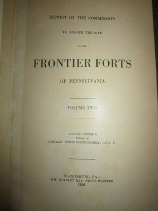 Frontier Forts Of Pennsylvania Hc 2nd Edition 1916 Vol 2.  Revolutionary War
