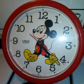 Lotus Quartz Vintage Mickey Mouse Wall Clock 10.  5” The Walt Disney Company