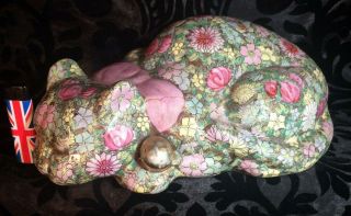 Awesome Very Large Antique Vintage Chinese Porcelain Famille Rose Cat Figurine