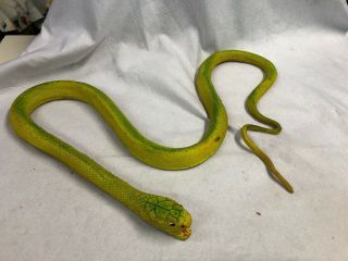 Vintage Green Rubber Snake Jiggler 1970s/1980s Era 5.  5 Feet Long A1