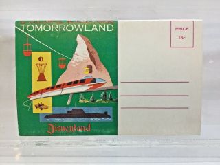 Vintage Disneyland Wdp Tomorrowland Post Card Folder - 12 Images 60 