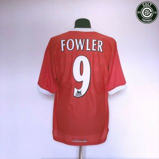 Fowler 9 Liverpool Vintage Reebok Home Football Shirt Jersey 1998/00 (l)