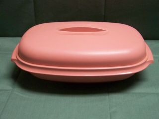 Vintage Tupperware Oblong 6 Cup Plastic Container With Strainer/steamer Insert