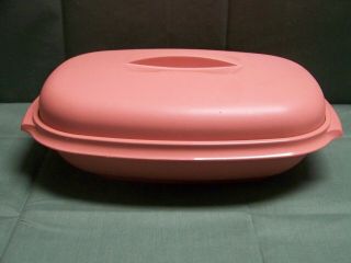 Vintage Tupperware Oblong 6 Cup Plastic Container With Strainer/Steamer Insert 3