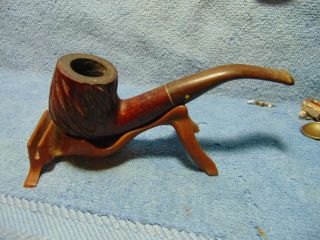Vintaage Smoking Pipe,  Willard,  Imported Briar,  Curved Stem,  Bowl Carving