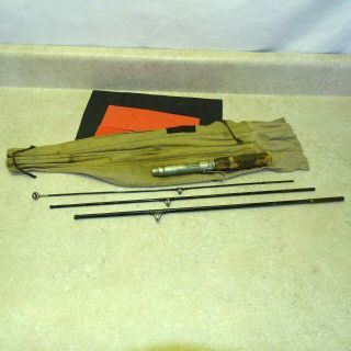 Vintage Winchester 5570 4 Pc Steel Rod Black Enamel,  Case,  Agate Eyes