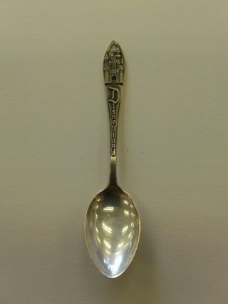 Vtg Sterling Silver Disneyland Souvenir Spoon - 1954 Walt Disney Prod - 4 " Demitasse