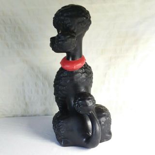 Vintage Black Poodle Dog Figurine Ceramic Large Mid Century Atlantic Mold 11 